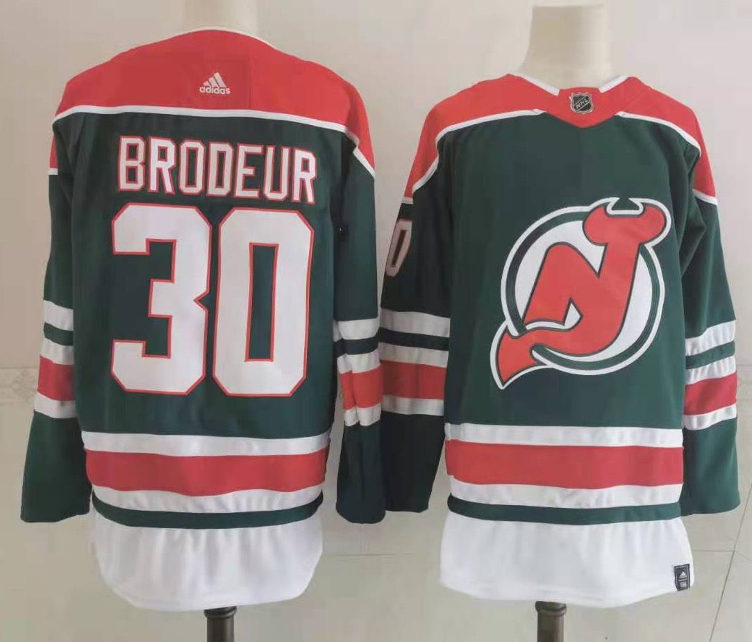 Men's New Jerseys Devils Martin Brodeur #30 Green Player Game Jerseys