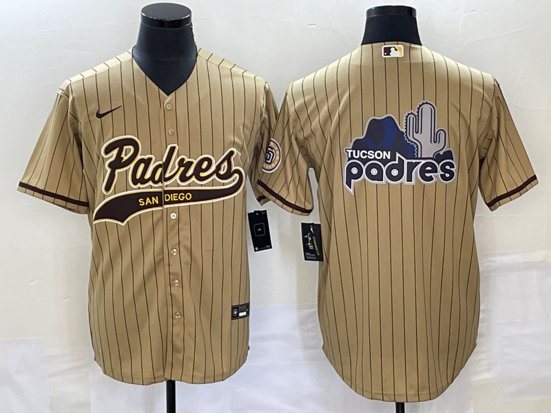 Men's San Diego Padres Tan Replica Team Jerseys Joint Edition