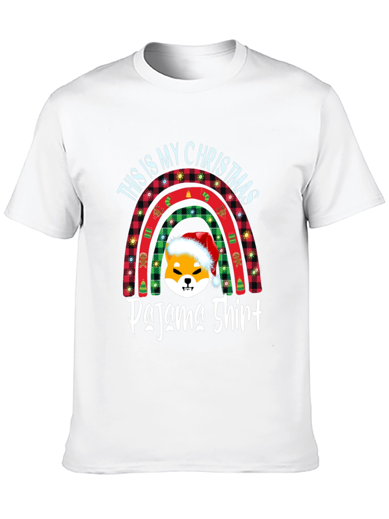 Christmas Pajama Shirt with Shiba Dog