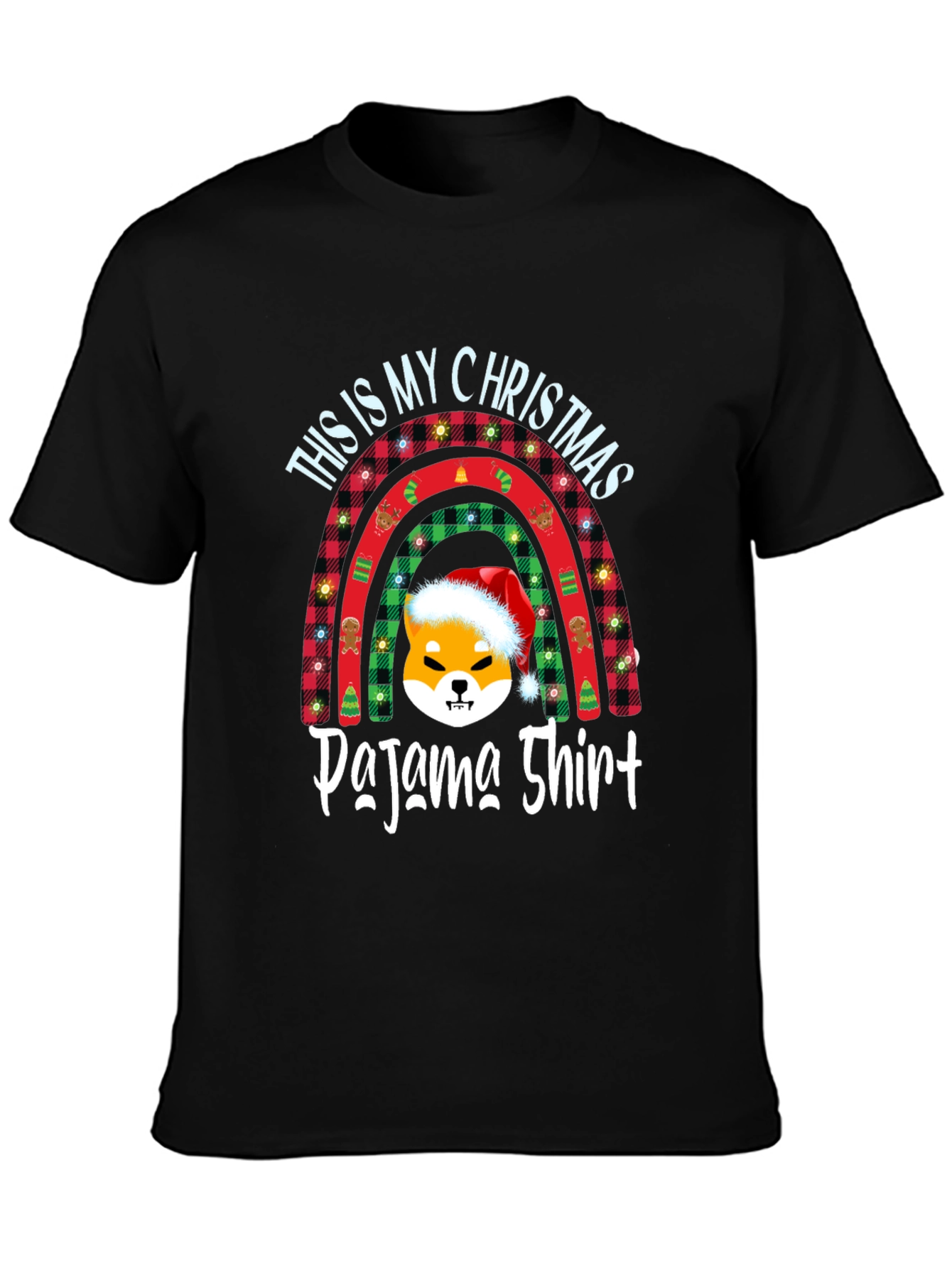 Christmas Pajama Shirt with Shiba Dog