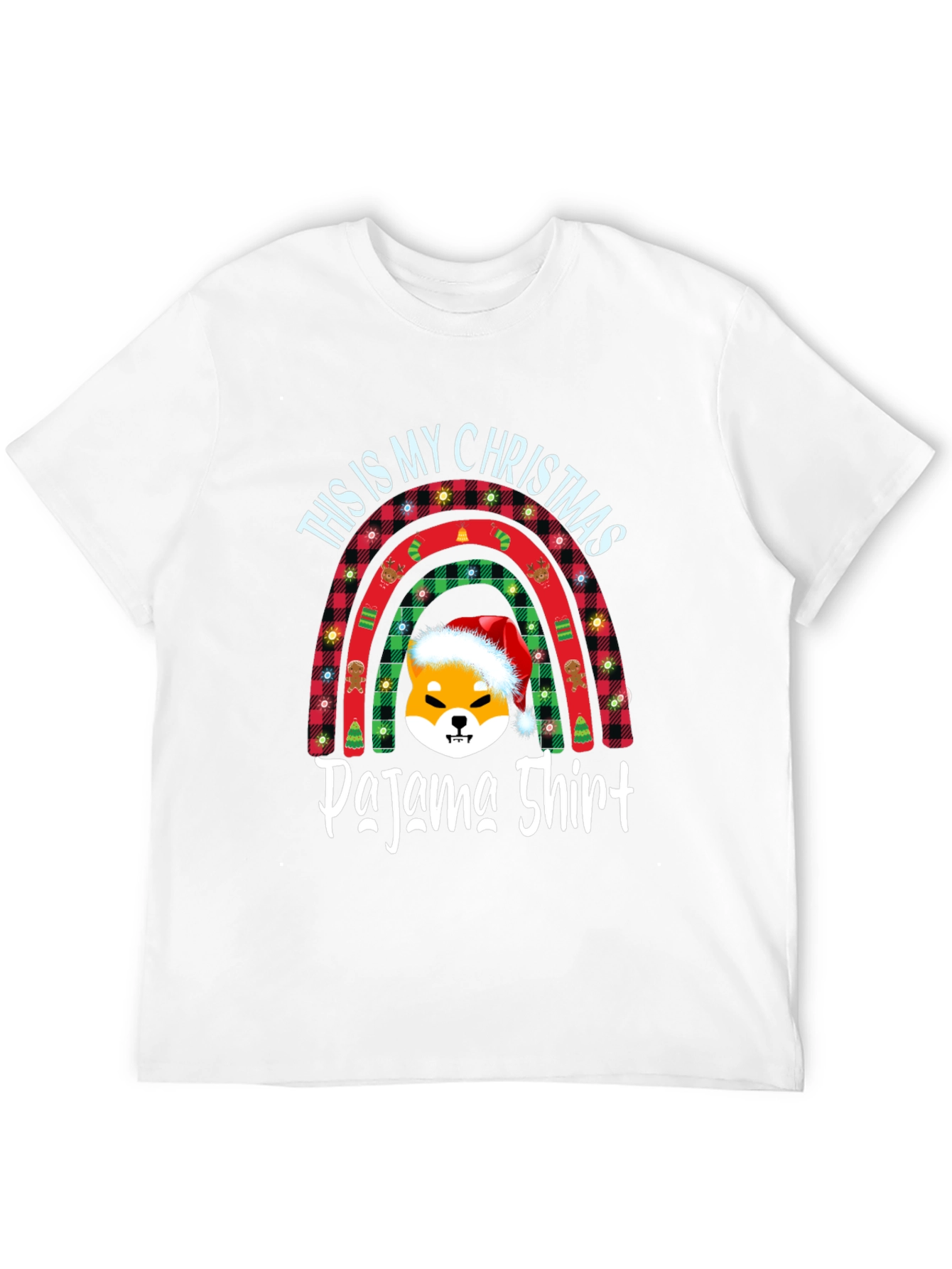Christmas Pajama Shirt with Shiba Dog