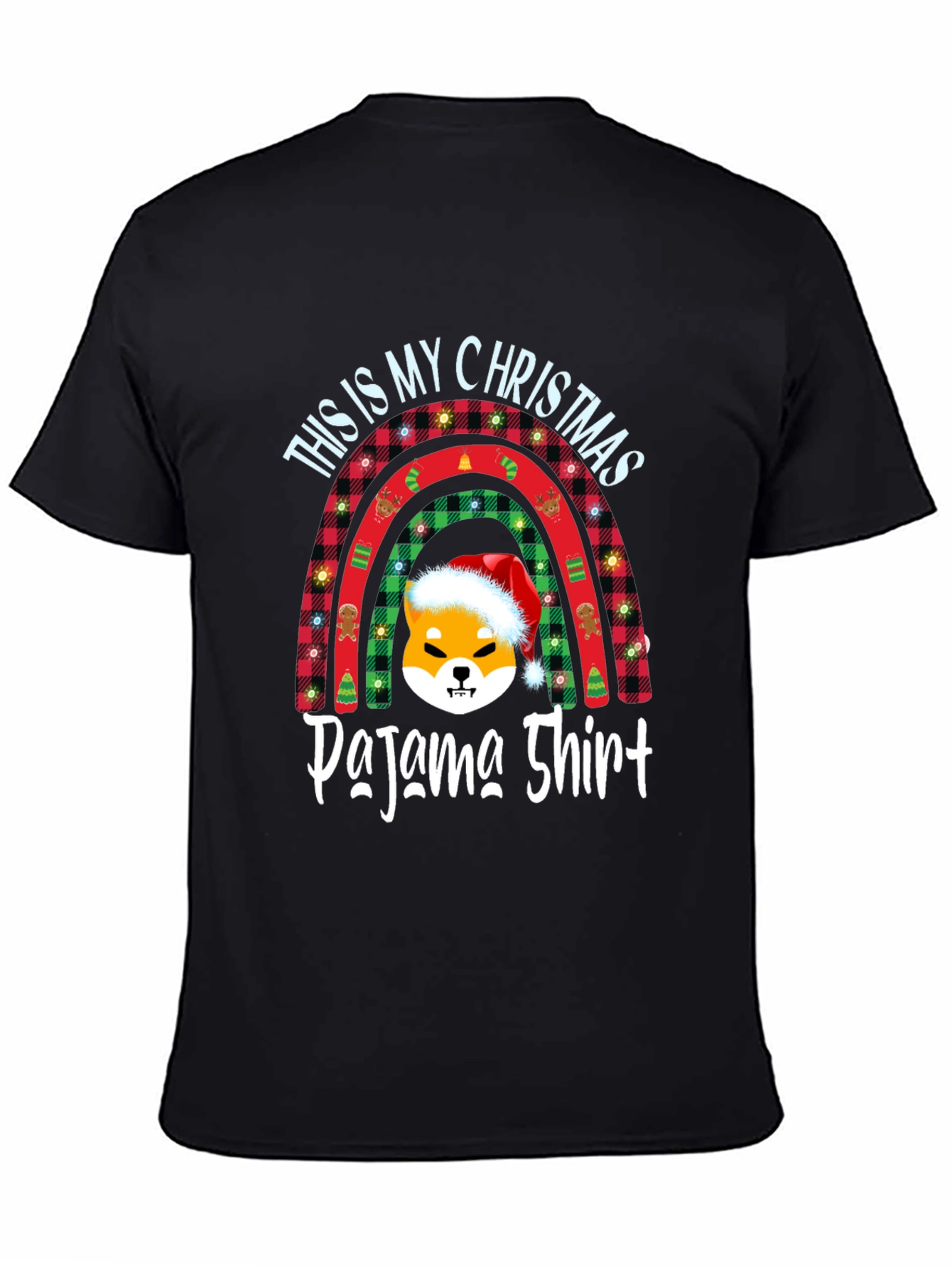 Christmas Pajama Shirt with Shiba Dog