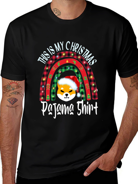 Christmas Pajama Shirt with Shiba Dog
