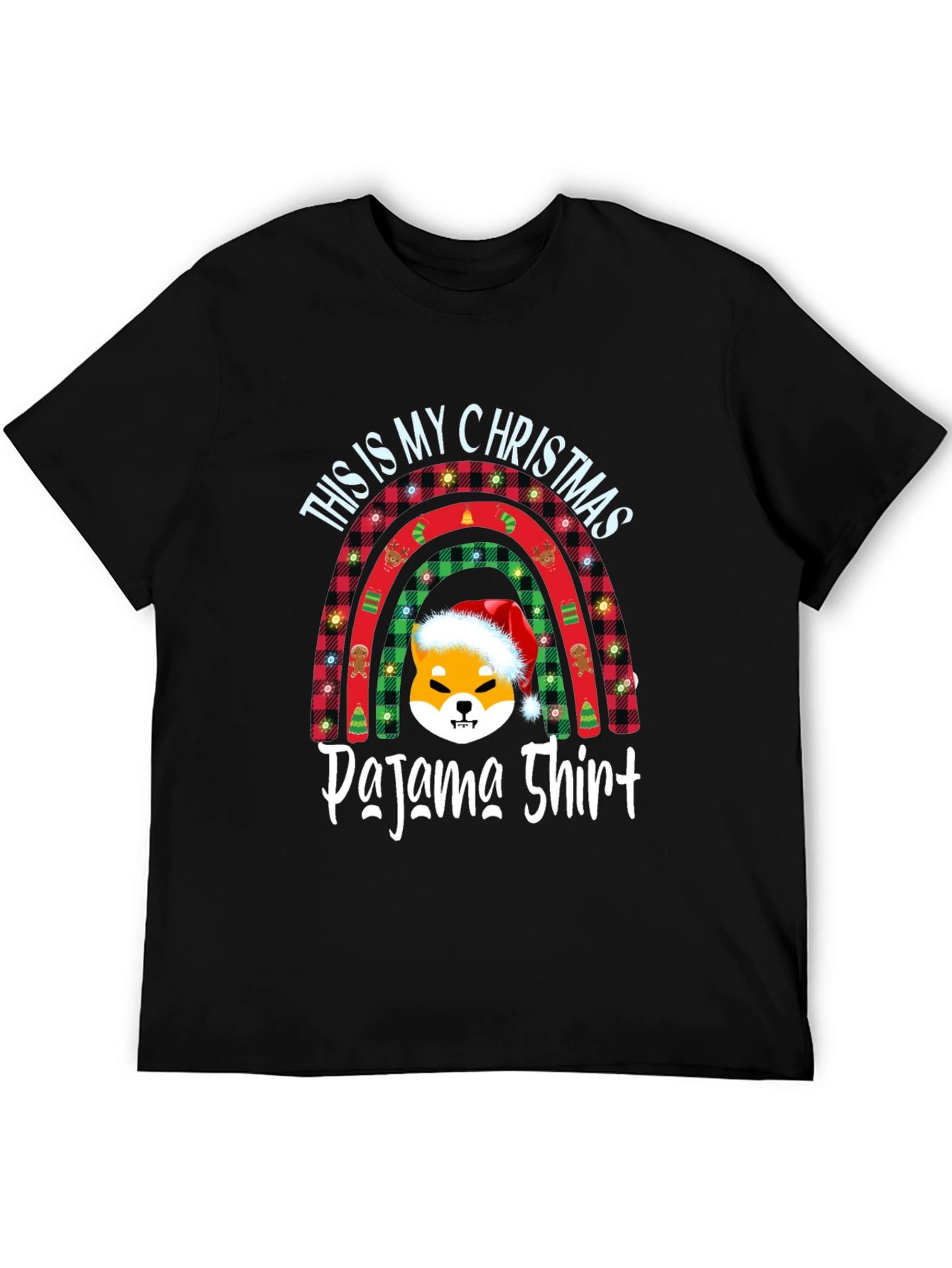 Christmas Pajama Shirt with Shiba Dog