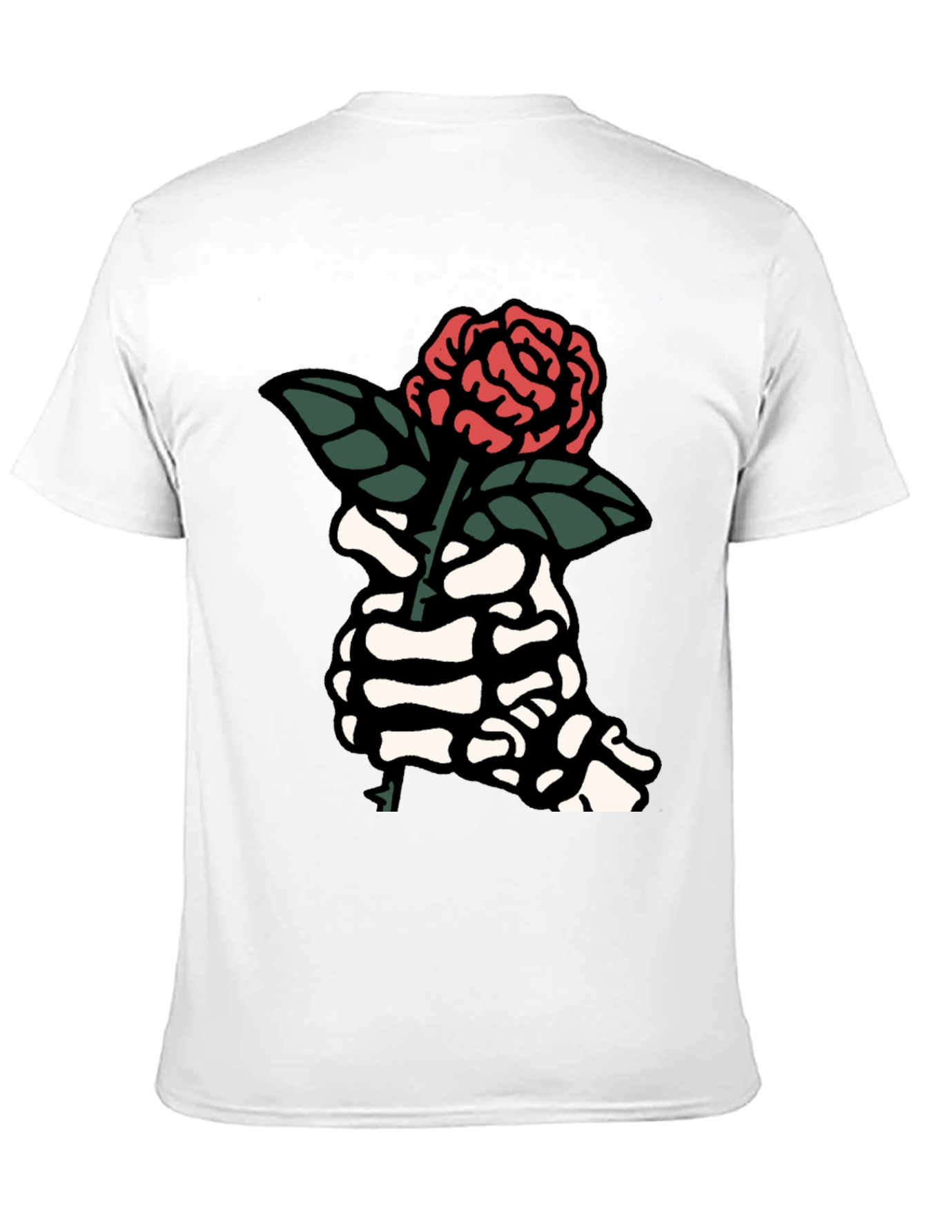 Skeleton Hand Rose Graphic Tee - Black