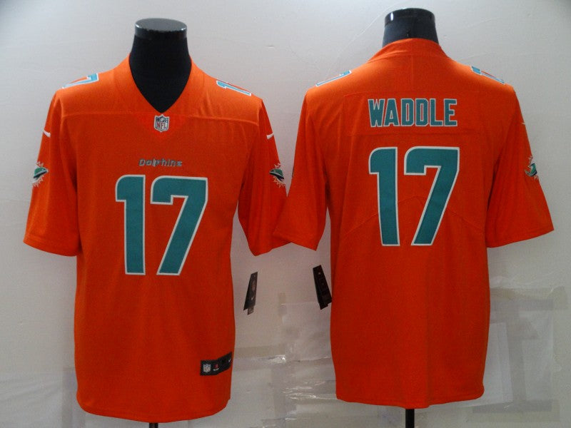Men's Miami Dolphins Jaylen Waddle #17 Orange Inverted Legend Jerseys