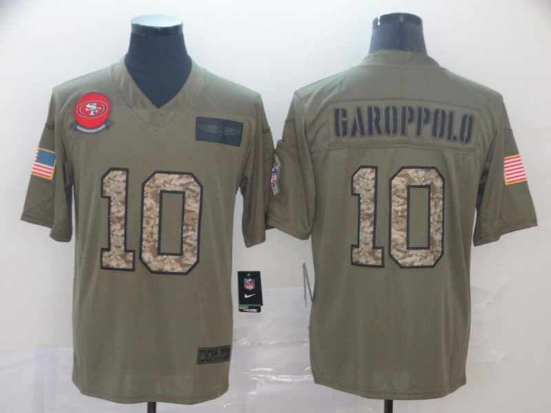 Men's San Francisco 49ers Jimmy Garoppolo #10 Brown Game Player Jerseys