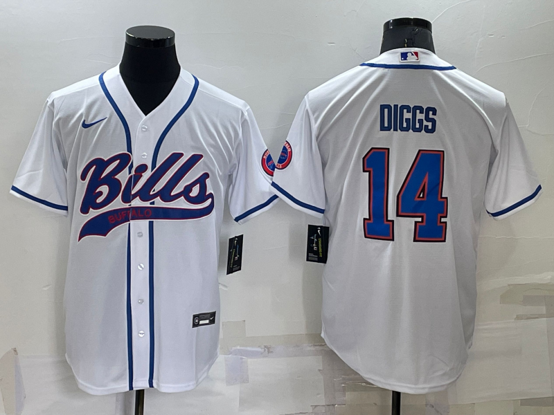 Men's Buffalo Bills Stefon Diggs #14 White Game Jerseys Joint Edition