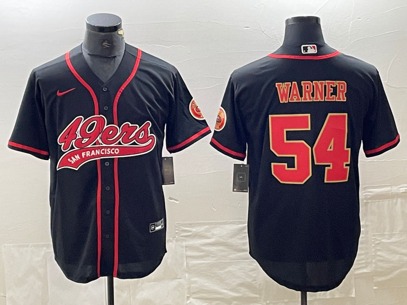 Men's San Francisco 49ers Fred Warner #54 Black Fashion Jerseys Joint Edition
