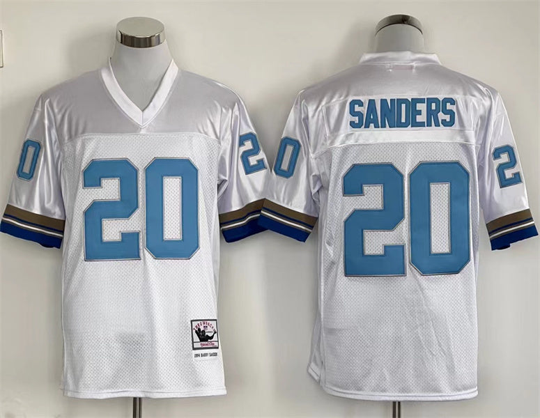 Men's Detroit Lions Barry Sanders Mitchell & Ness White Legacy Replica Jerseys