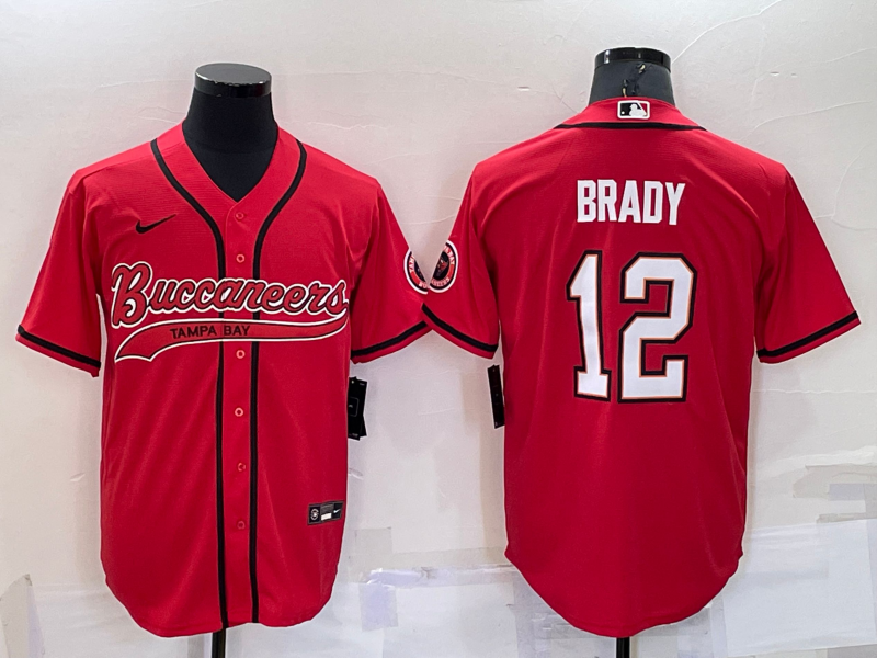 Men's Tampa Bay Buccaneers Tom Brady #12 Red Game Jerseys Joint Edition