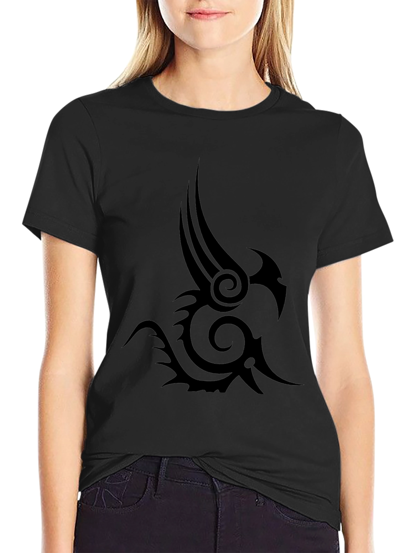 Black Tribal Tattoo Graphic Tee - Mens Fashion