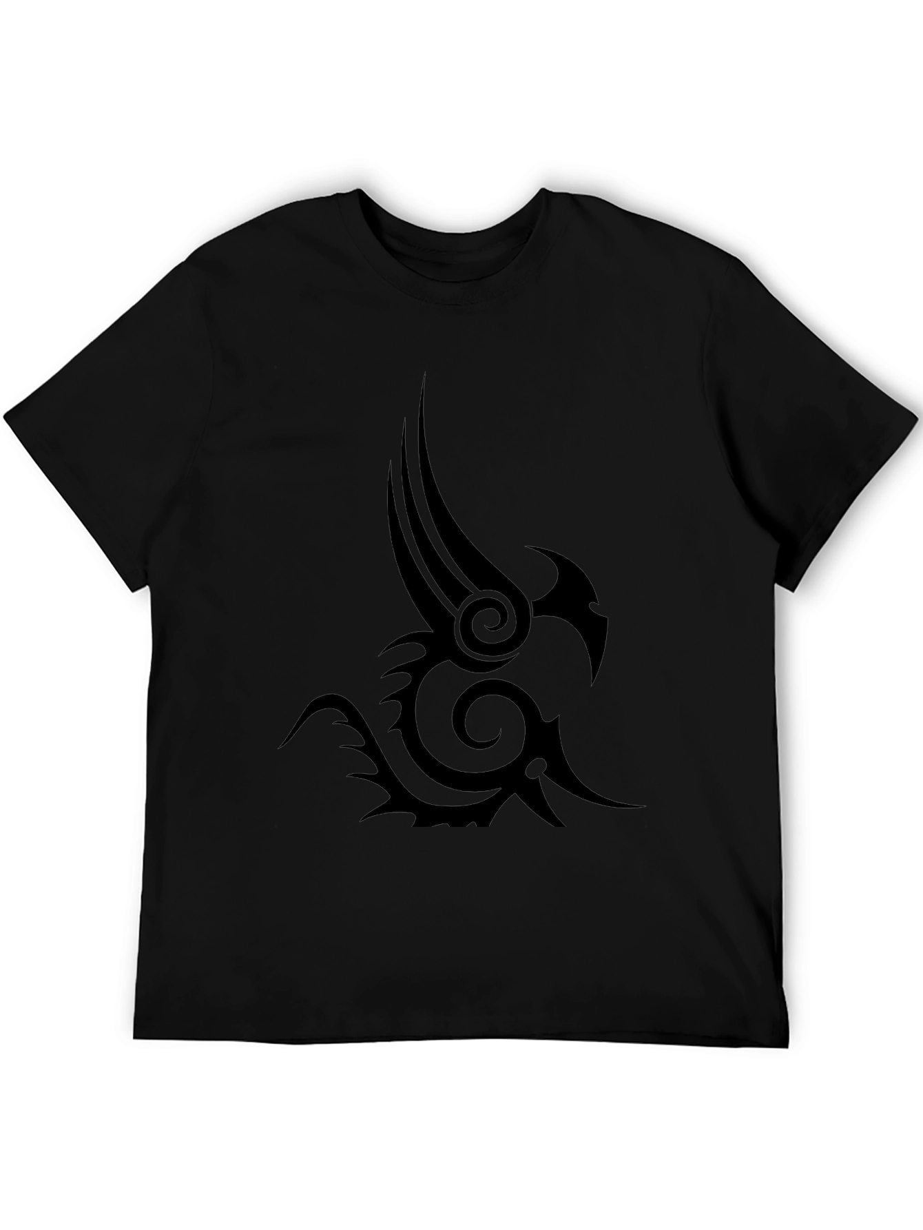 Black Tribal Tattoo Graphic Tee - Mens Fashion