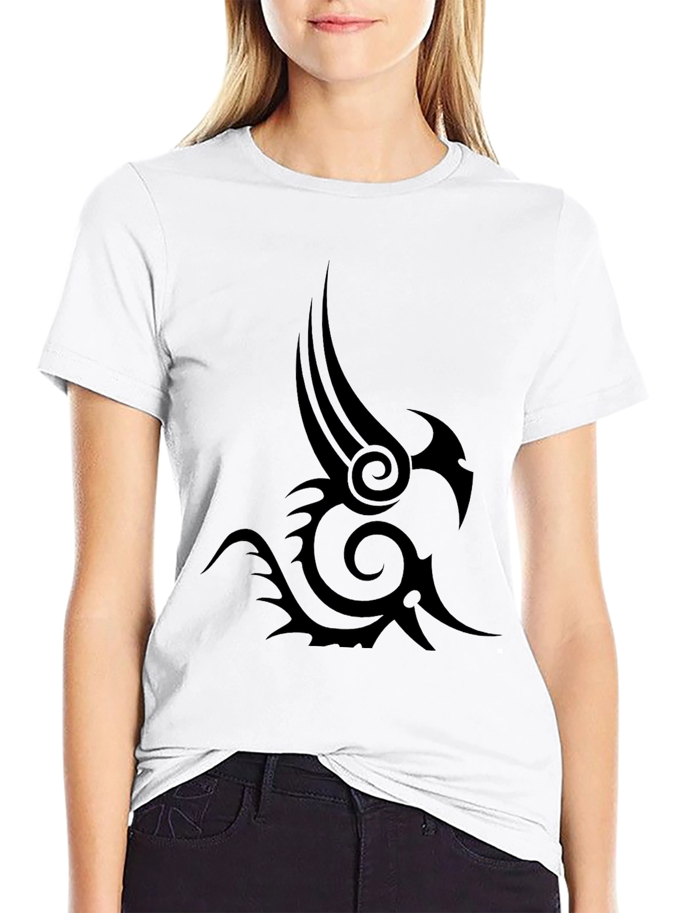 Black Tribal Tattoo Graphic Tee - Mens Fashion