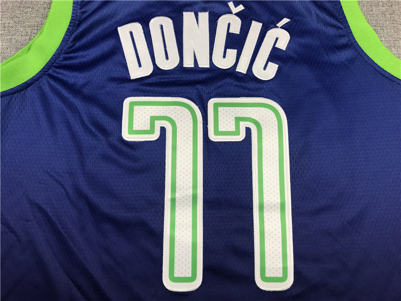Men's Dallas Mavericks Luka Doncic #77 Blue Replica Jerseys