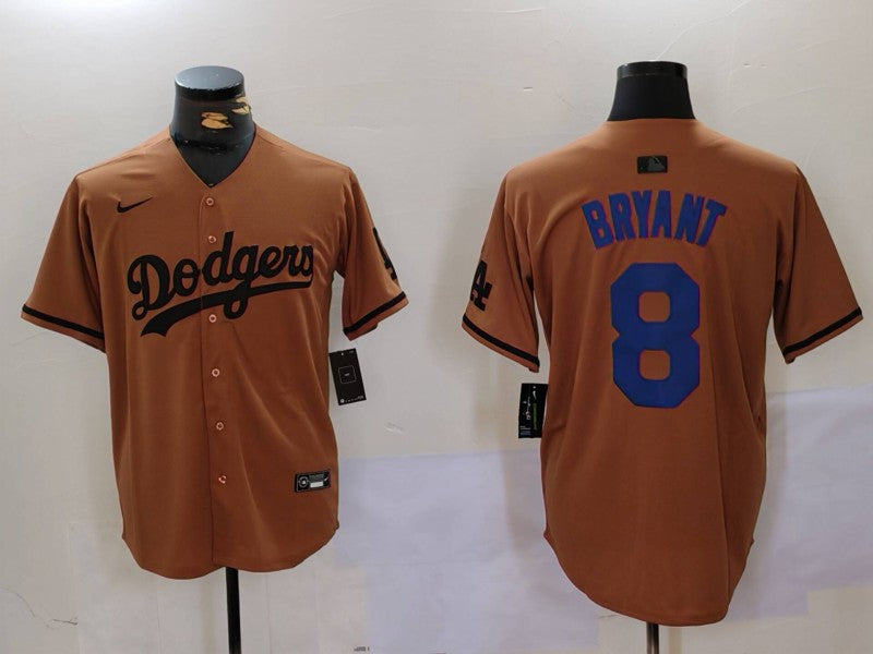 Men's Los Angeles Dodgers Kobe Bryant #8 Brown Replica Player Jerseys