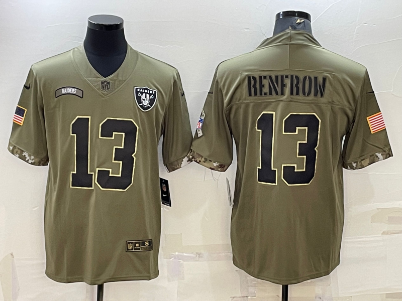 Men's Las Vegas Raiders Hunter Renfrow #13 Olive 2022 Salute To Service Limited Jerseys