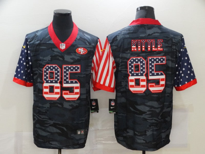 Men's San Francisco 49ers George Kittle #85 Gray Camouflage Game Player Jerseys