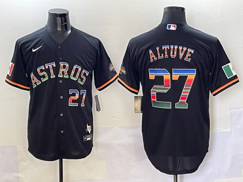 Men's Houston Astros Jose Altuve #27 Black Player Jerseys