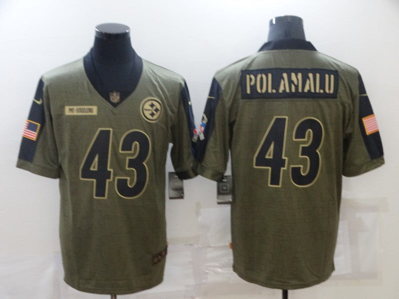 Men's Pittsburgh Steelers Troy Polamalu #43 Brown Game Jerseys