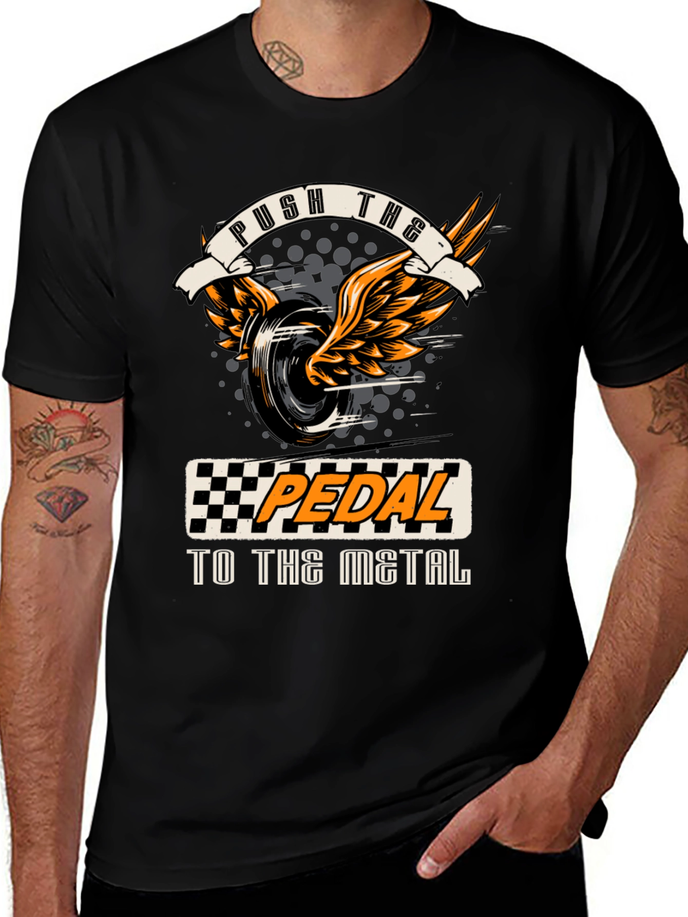 Push the Pedal T-Shirt - Racing Design