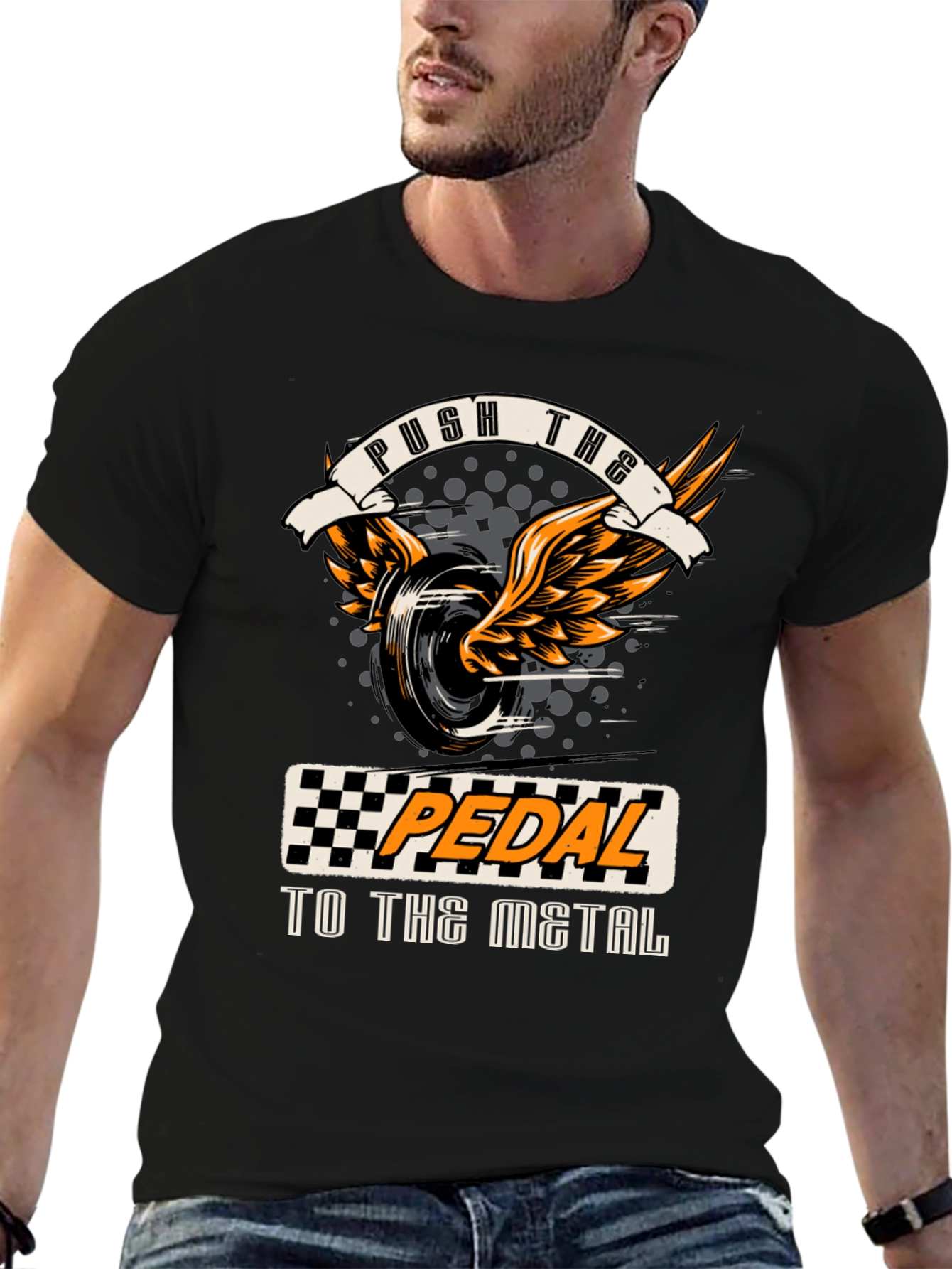 Push the Pedal T-Shirt - Racing Design