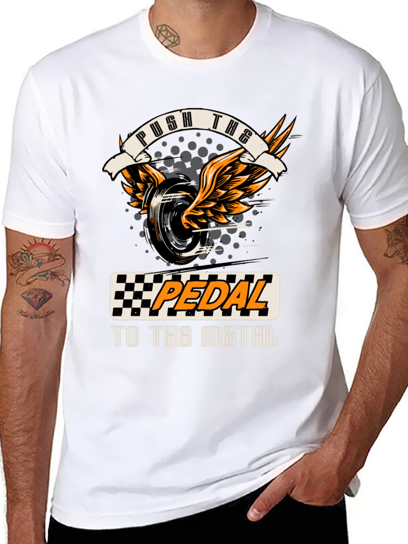 Push the Pedal T-Shirt - Racing Design