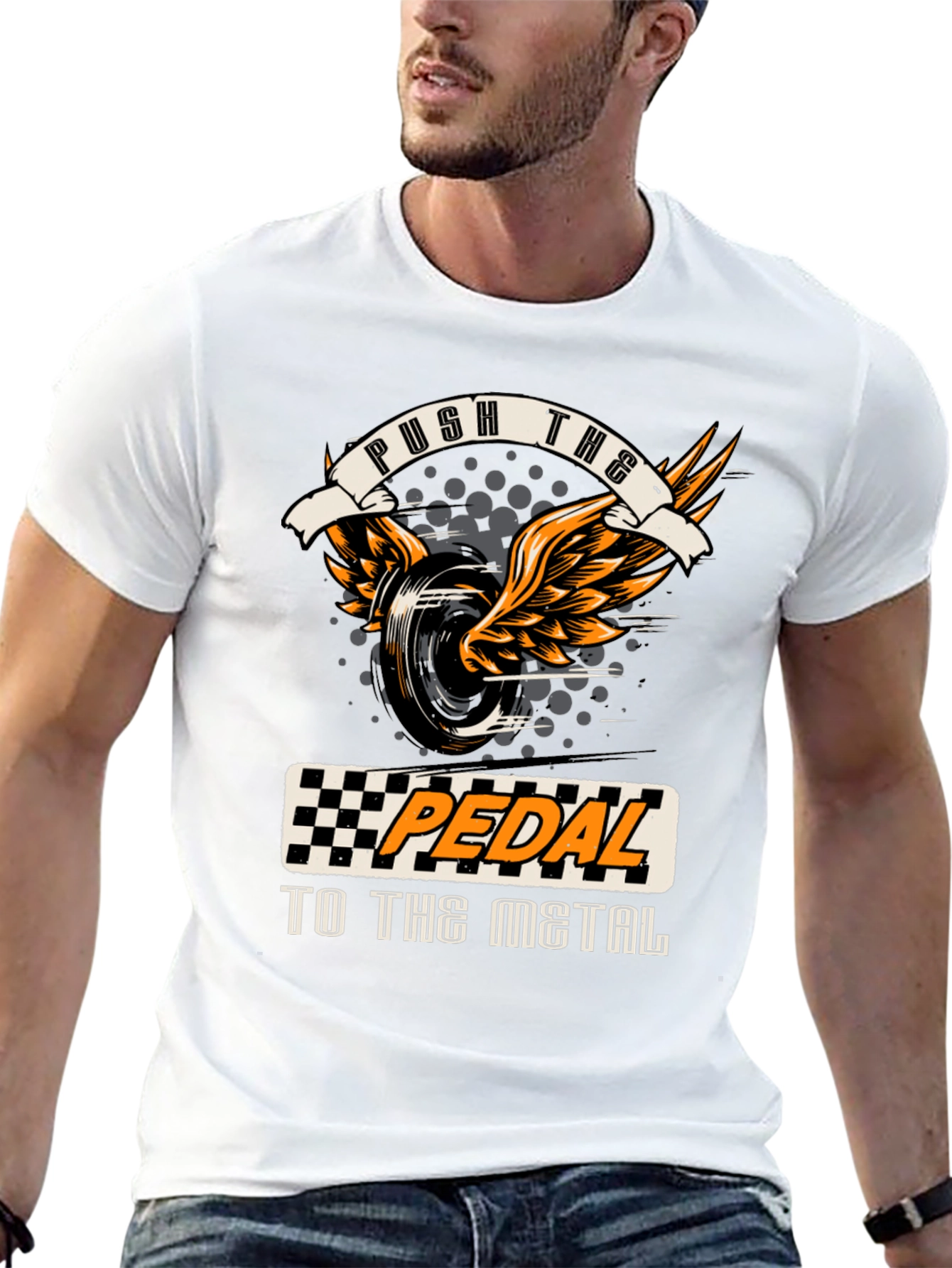 Push the Pedal T-Shirt - Racing Design