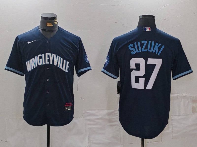 Men's Chicago Cubs Seiya Suzuki #27 Navy City Connect Limited Player Jerseys
