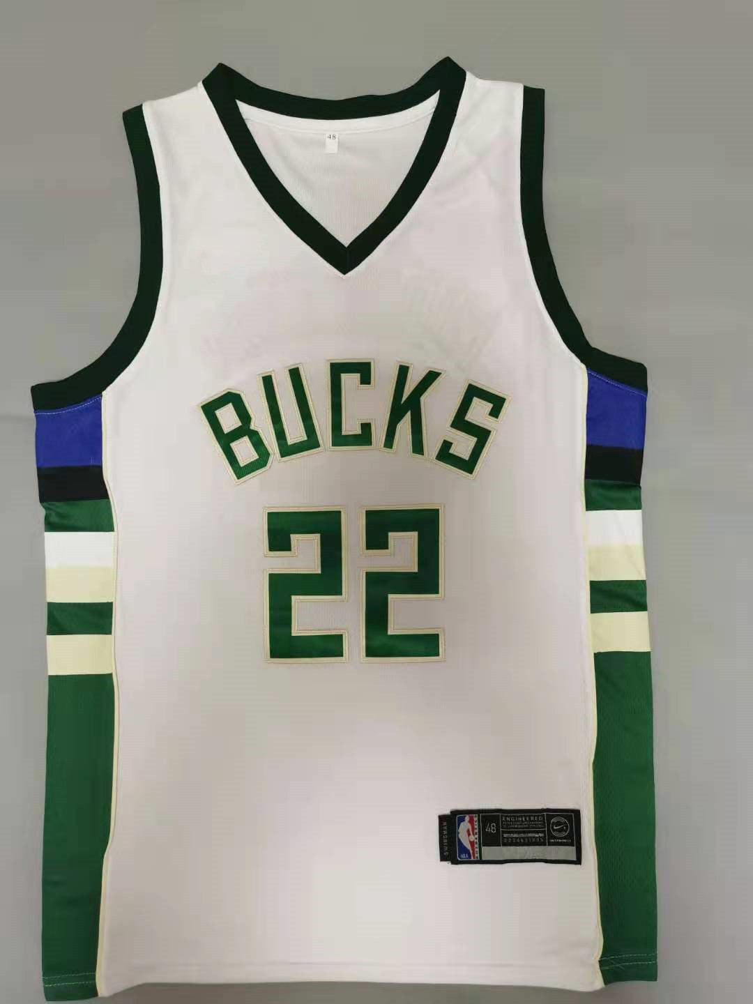 Men's Milwaukee Bucks Khris Middleton Fanatics Branded White Fast Break Jerseys