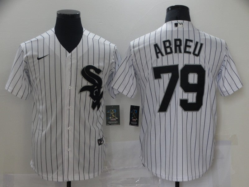 Men's Chicago White Sox Jose Abreu #79 White Replica Baseball Jerseys