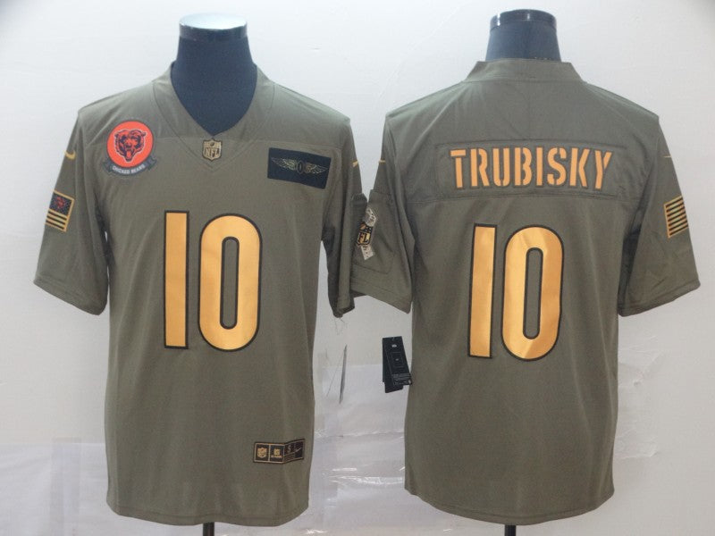 Men's Chicago Bears Mitch Trubisky #10 Brown Game Player Jerseys