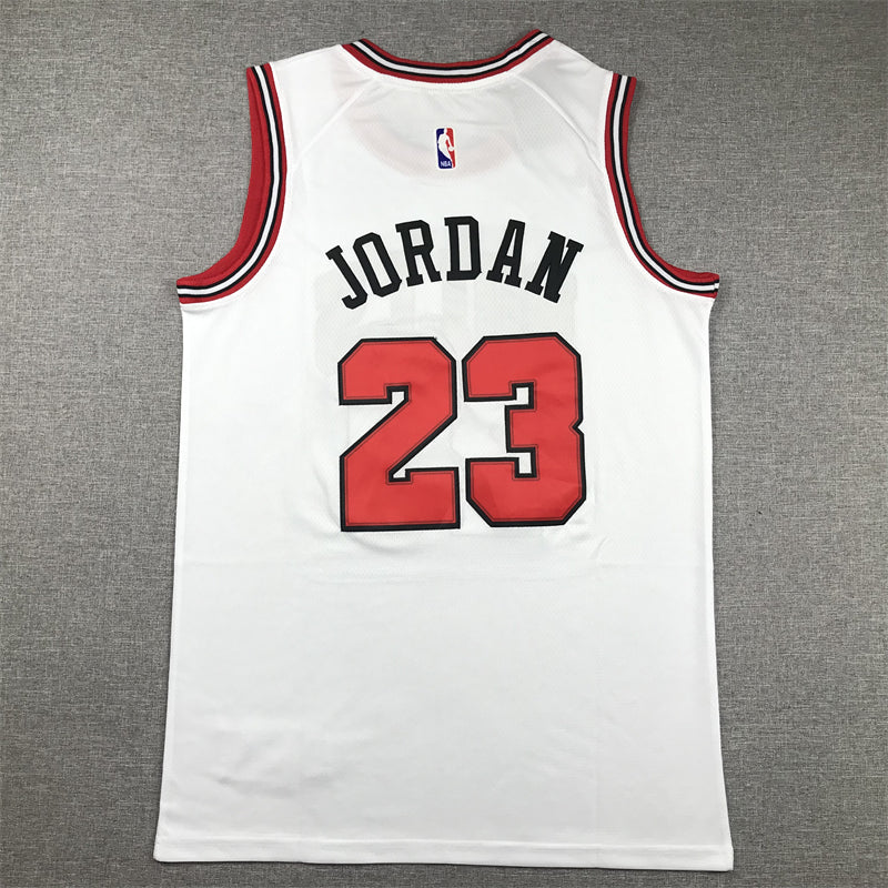 Men's Chicago Bulls Michael Jordan #23 White Fast Break Replica Player Jerseys