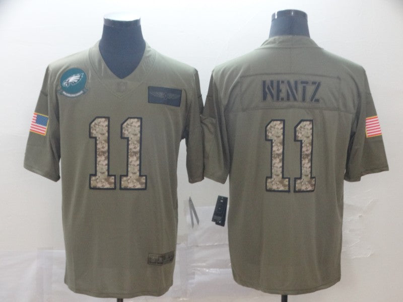 Men's Philadelphia Eagles Carson Wentz #11 Brown Game Player Jerseys