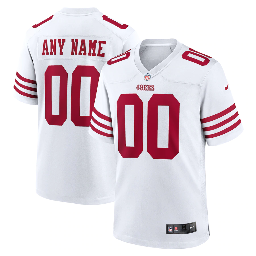 Custom San Francisco 49ers White Game Player Jerseys