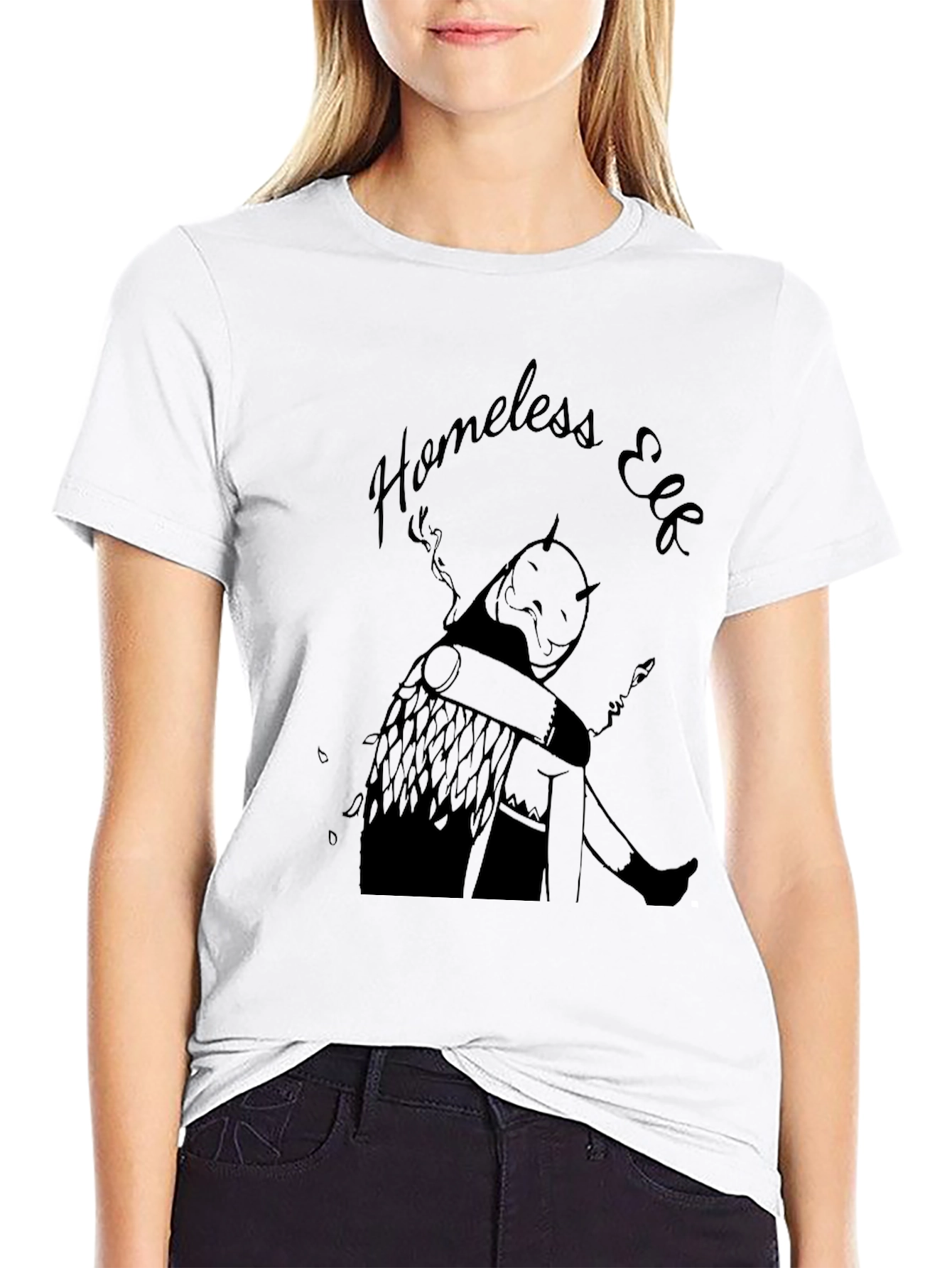 Homeless Elf Graphic T-Shirt - Black Unique Design