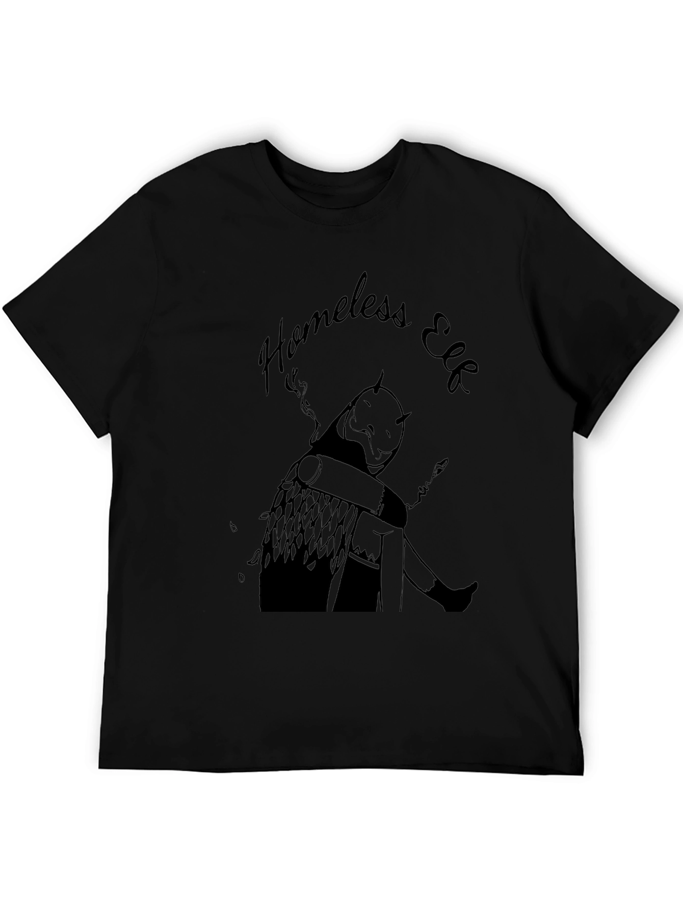 Homeless Elf Graphic T-Shirt - Black Unique Design