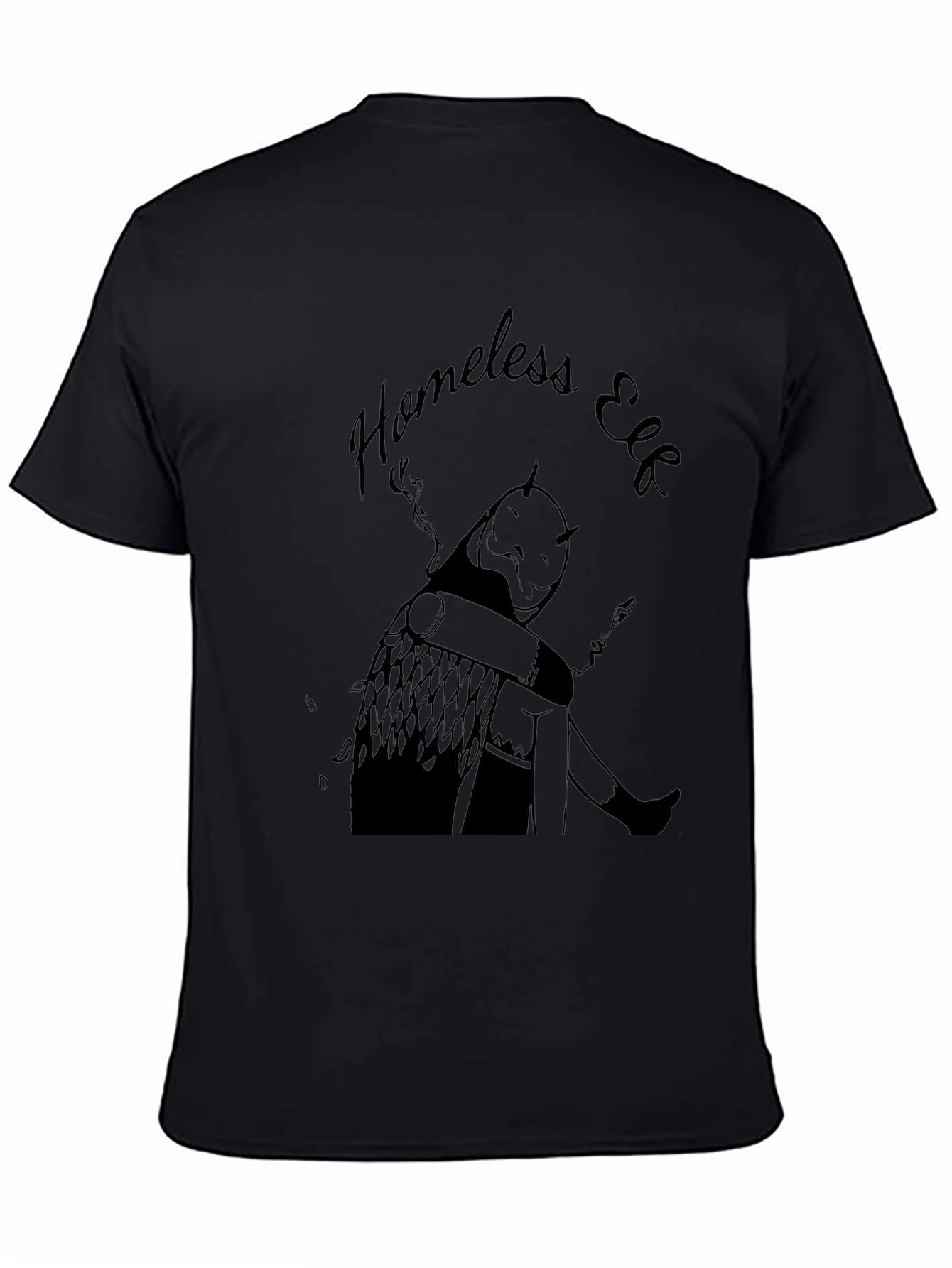 Homeless Elf Graphic T-Shirt - Black Unique Design
