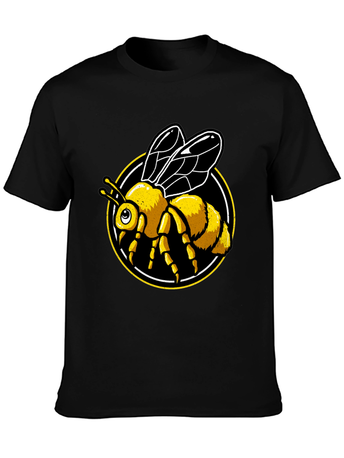 Bee Graphic Tee - Black Cotton T-Shirt