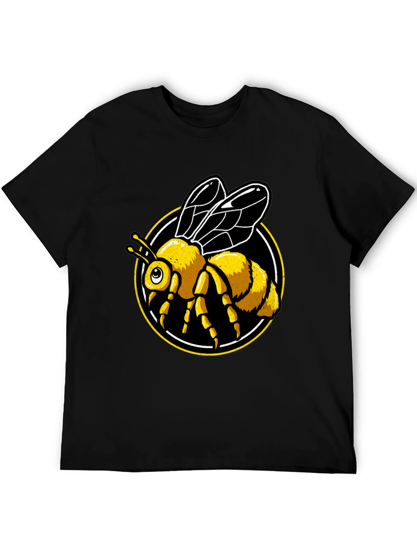 Bee Graphic Tee - Black Cotton T-Shirt