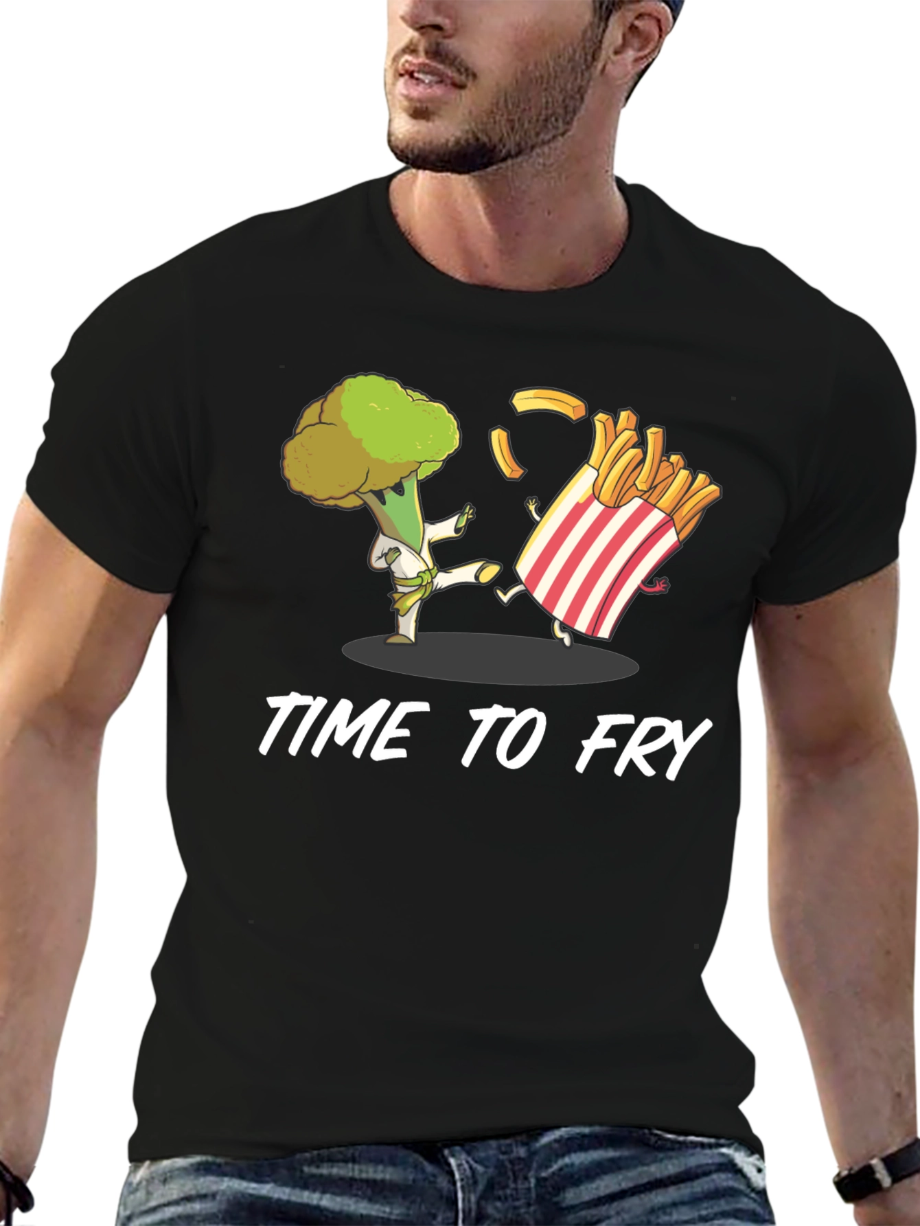 Time to Fry T-Shirt - Broccoli Karate vs. Fries