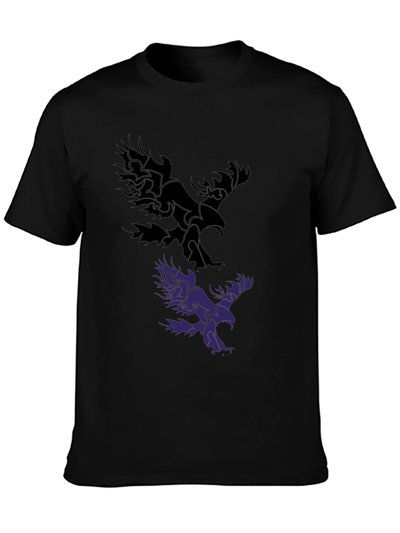 Eagle Graphic Tee - Black Cotton Blend Casual Wear