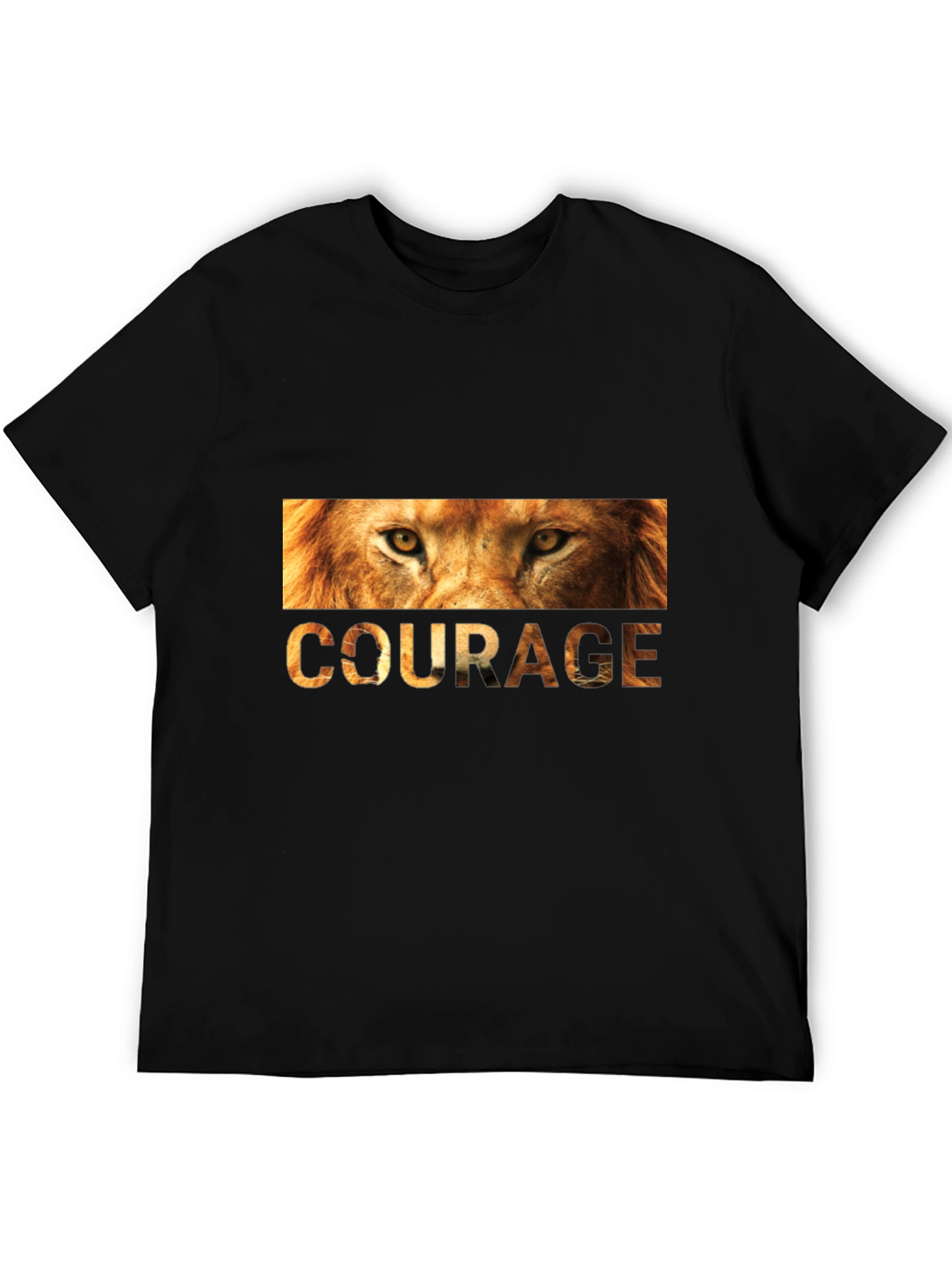 Courage Lion Graphic Tee - Mens Black T-Shirt