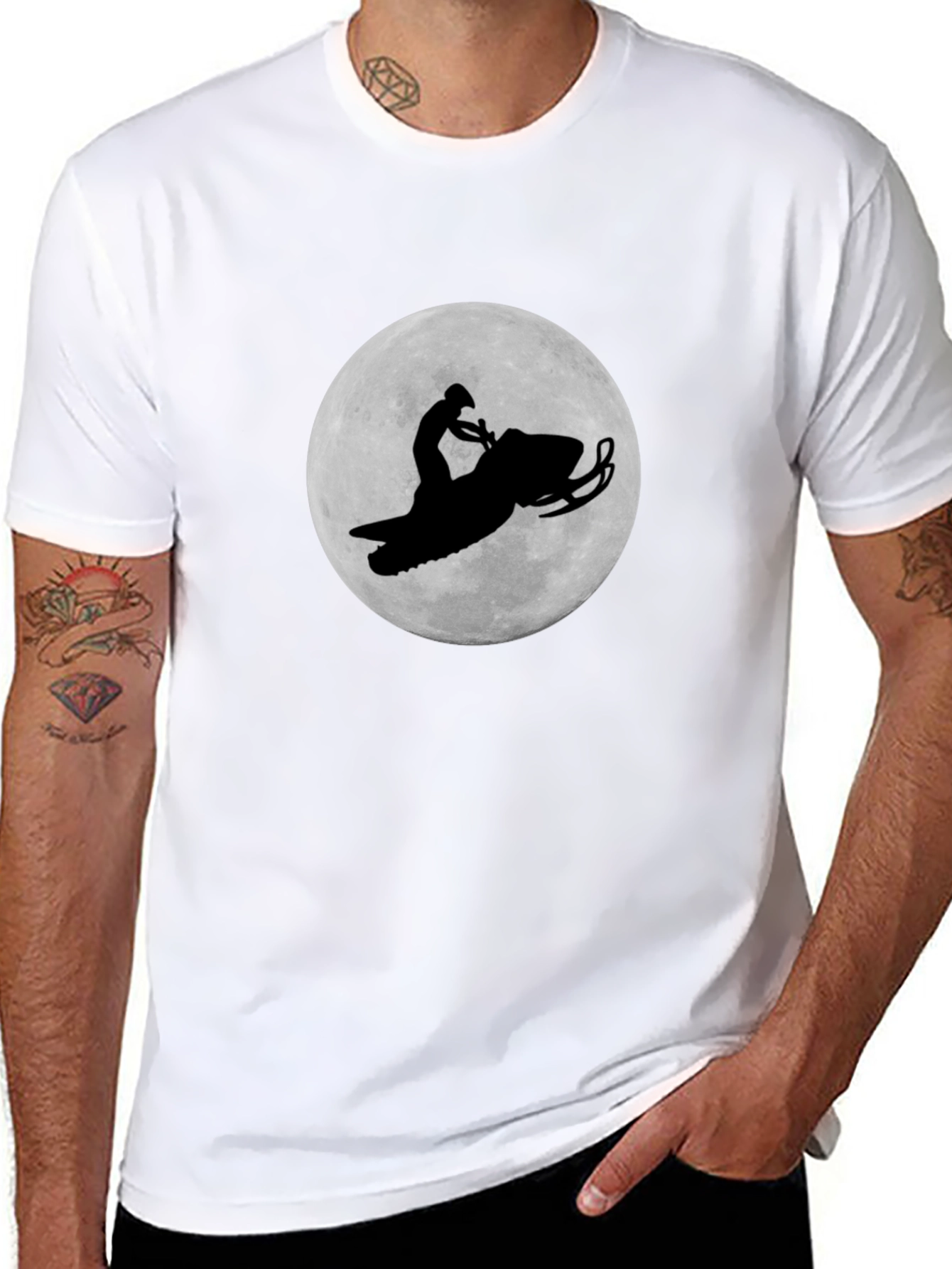 Snowmobile Rider Black Graphic Tee