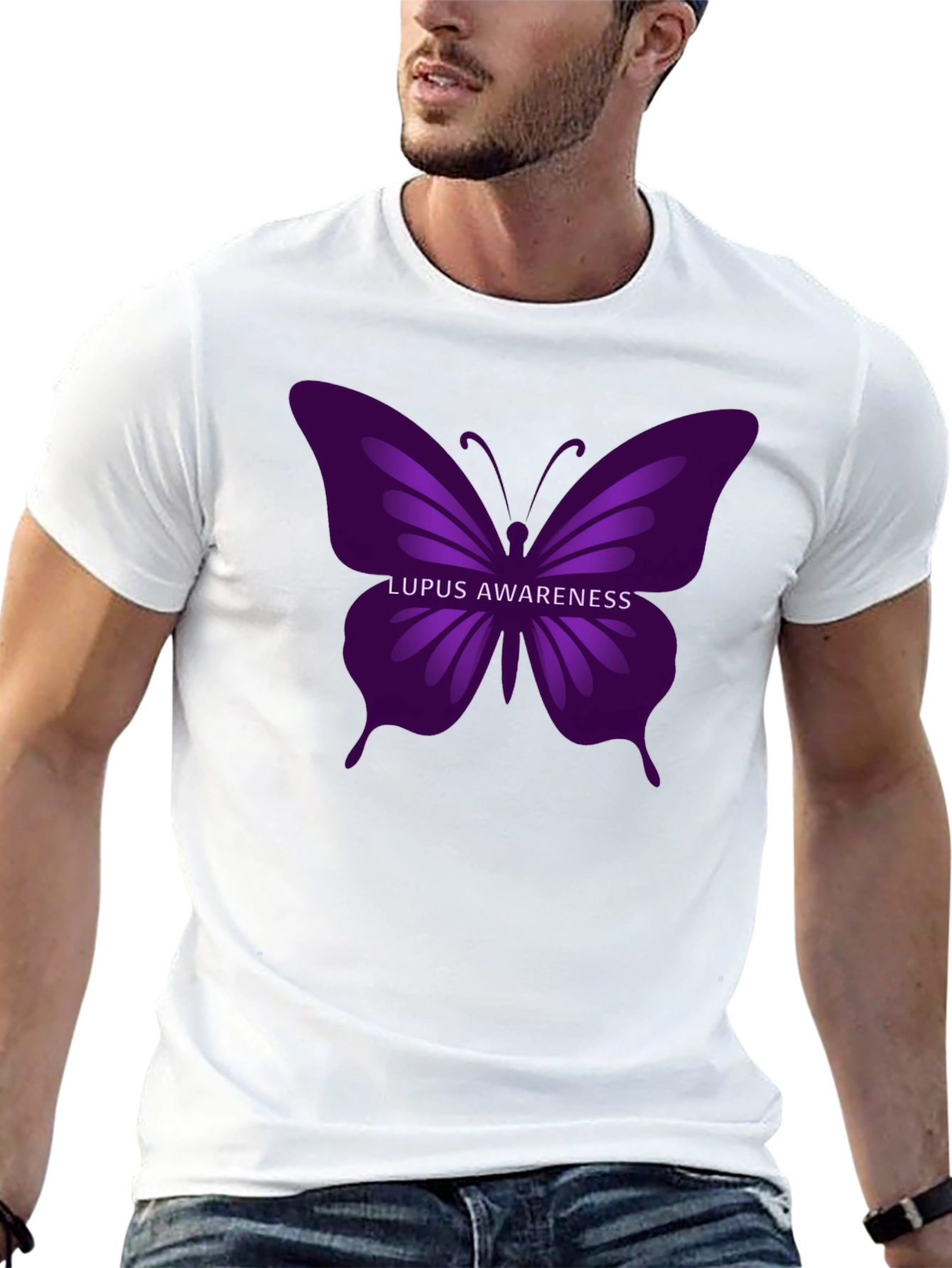 Lupus Awareness Butterfly T-Shirt - Purple Design