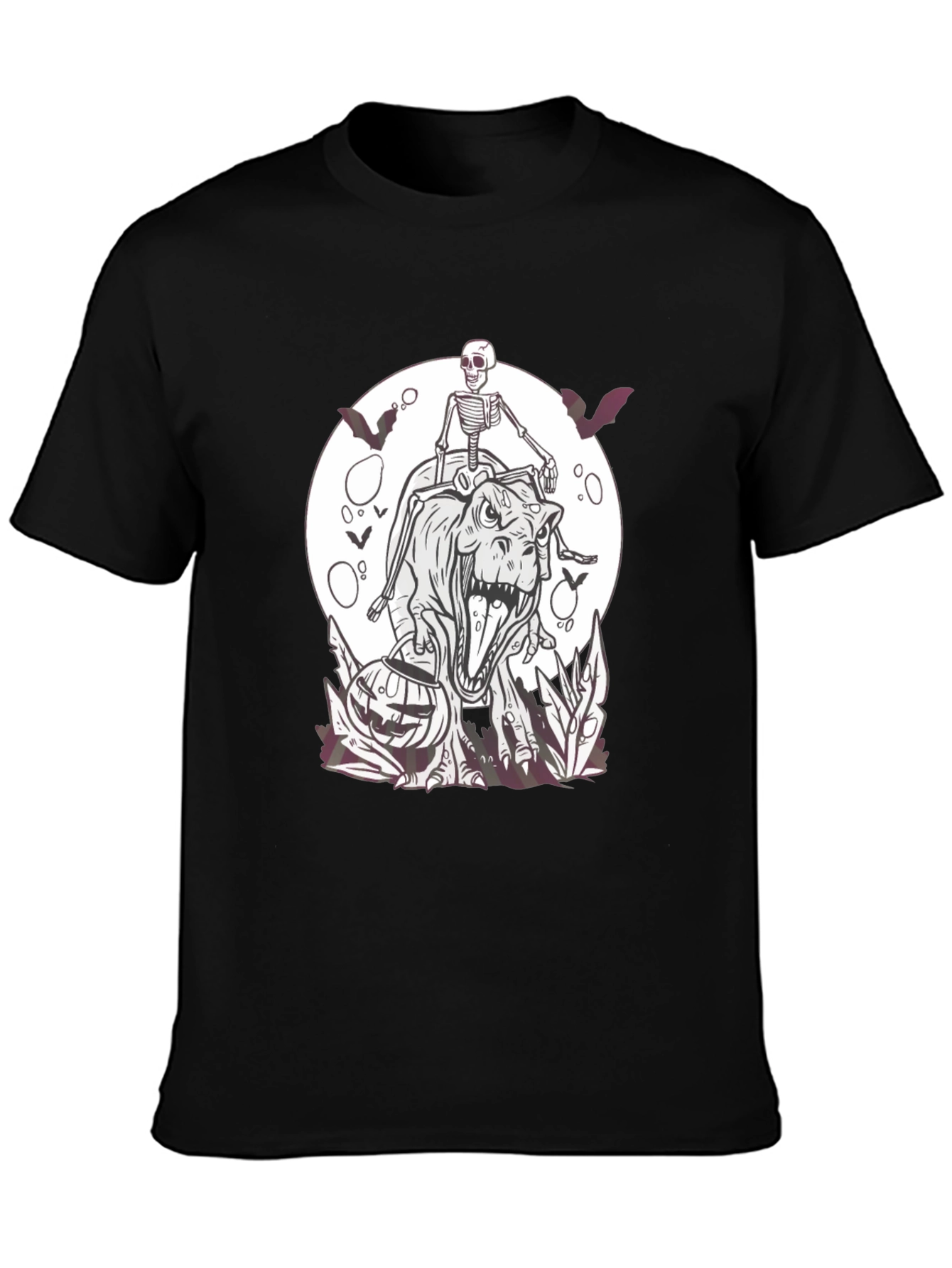 Halloween Skeleton Riding T-Rex T-Shirt