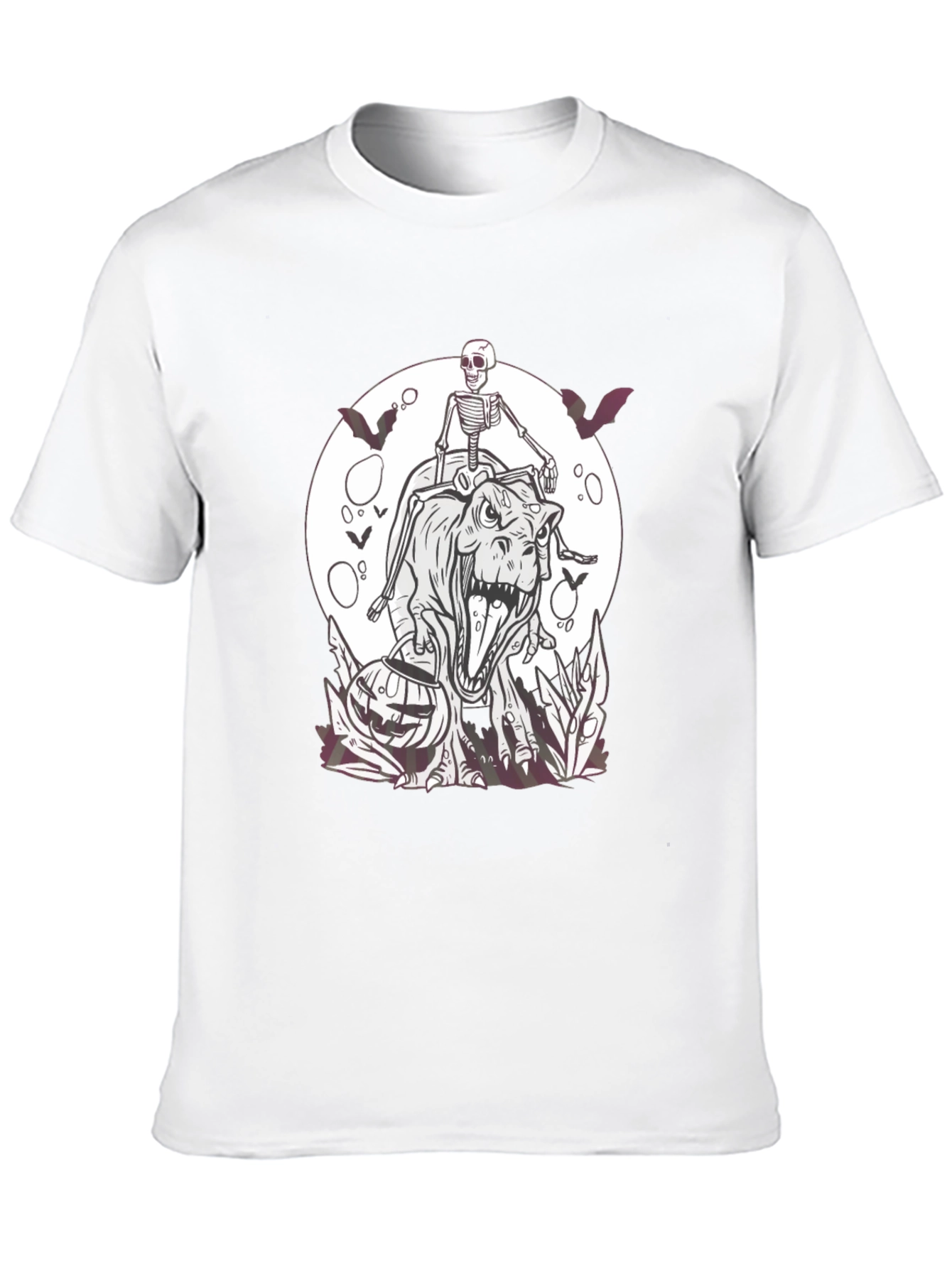 Halloween Skeleton Riding T-Rex T-Shirt