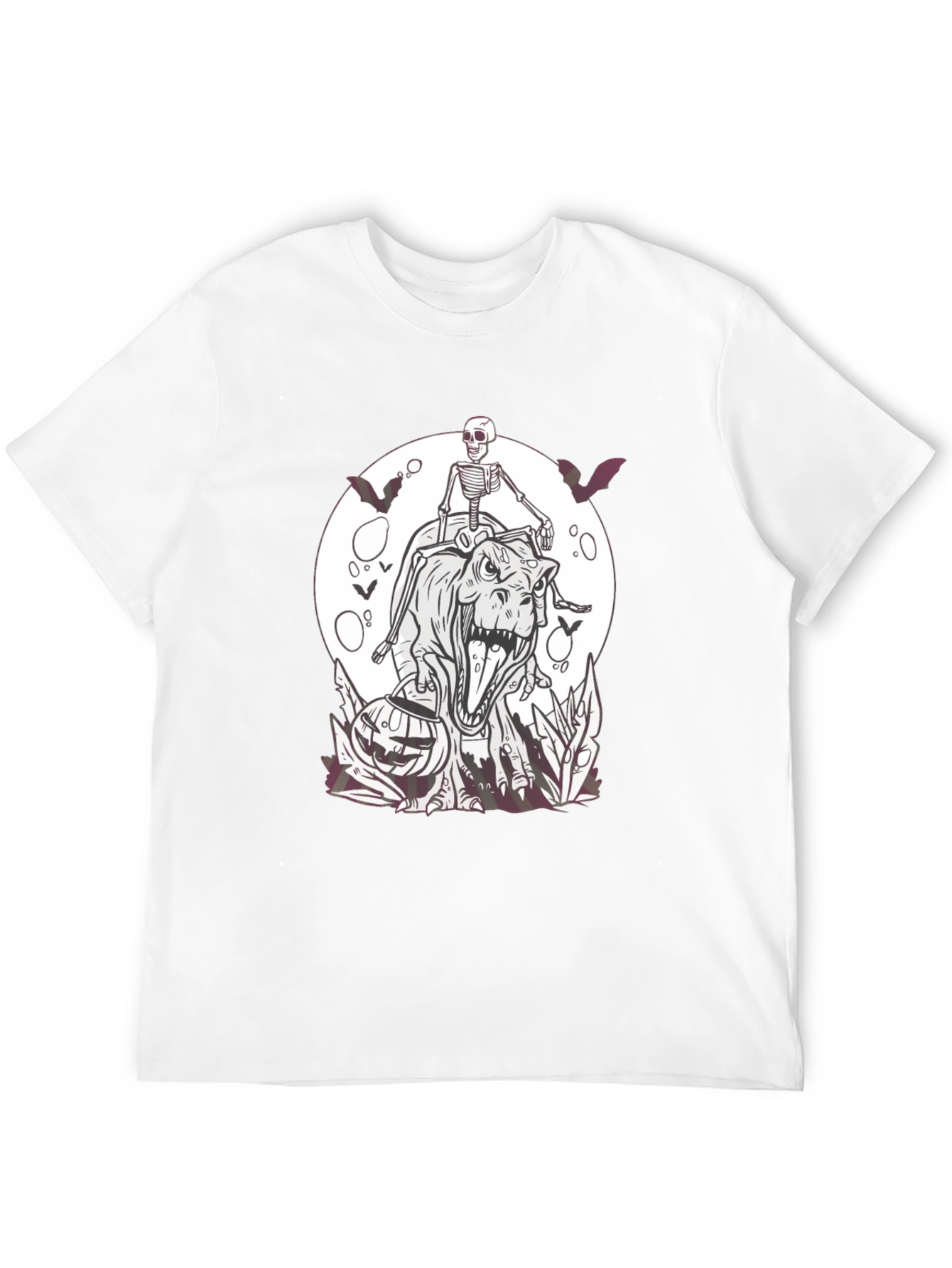 Halloween Skeleton Riding T-Rex T-Shirt