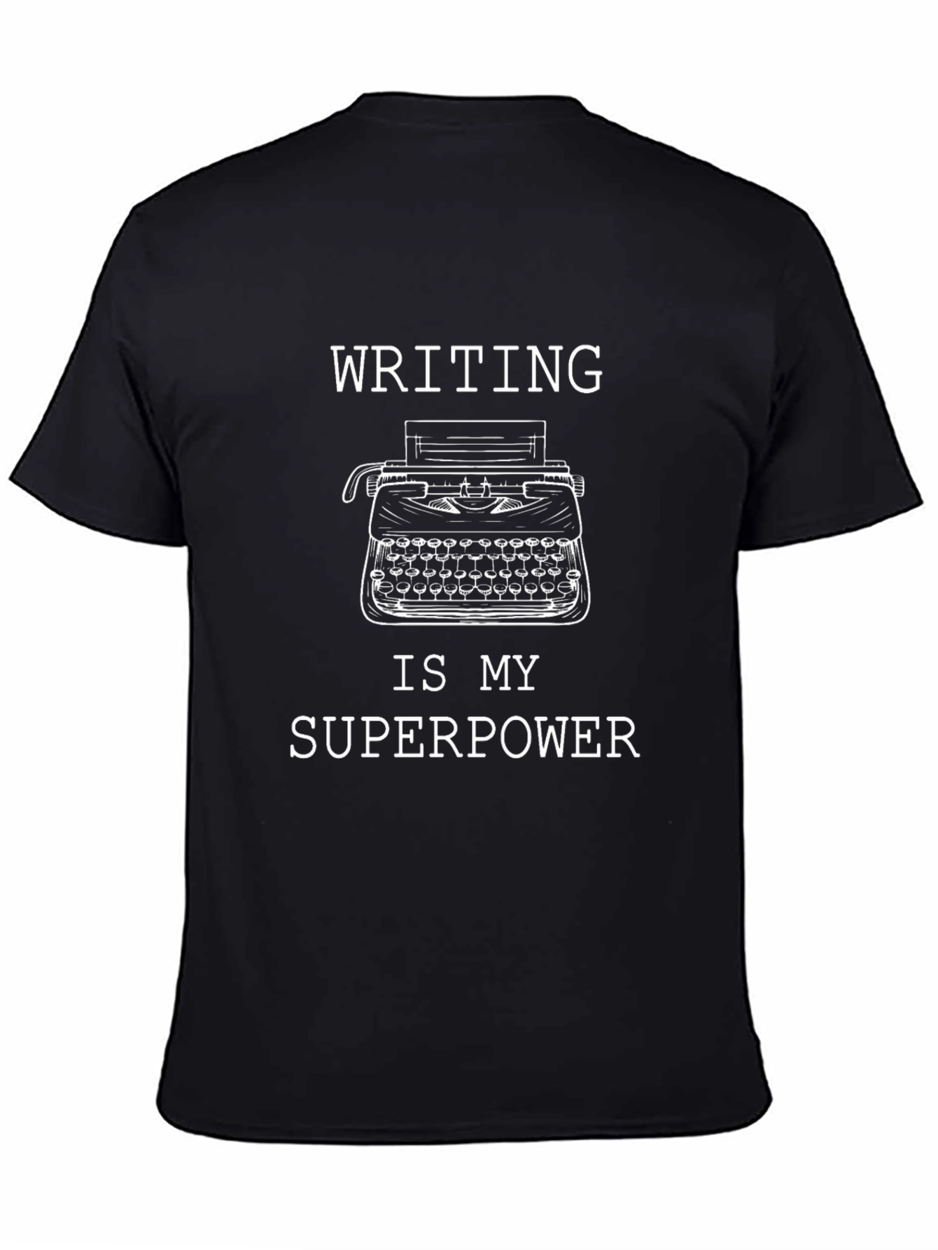 Writing is My Superpower Black Graphic Tee