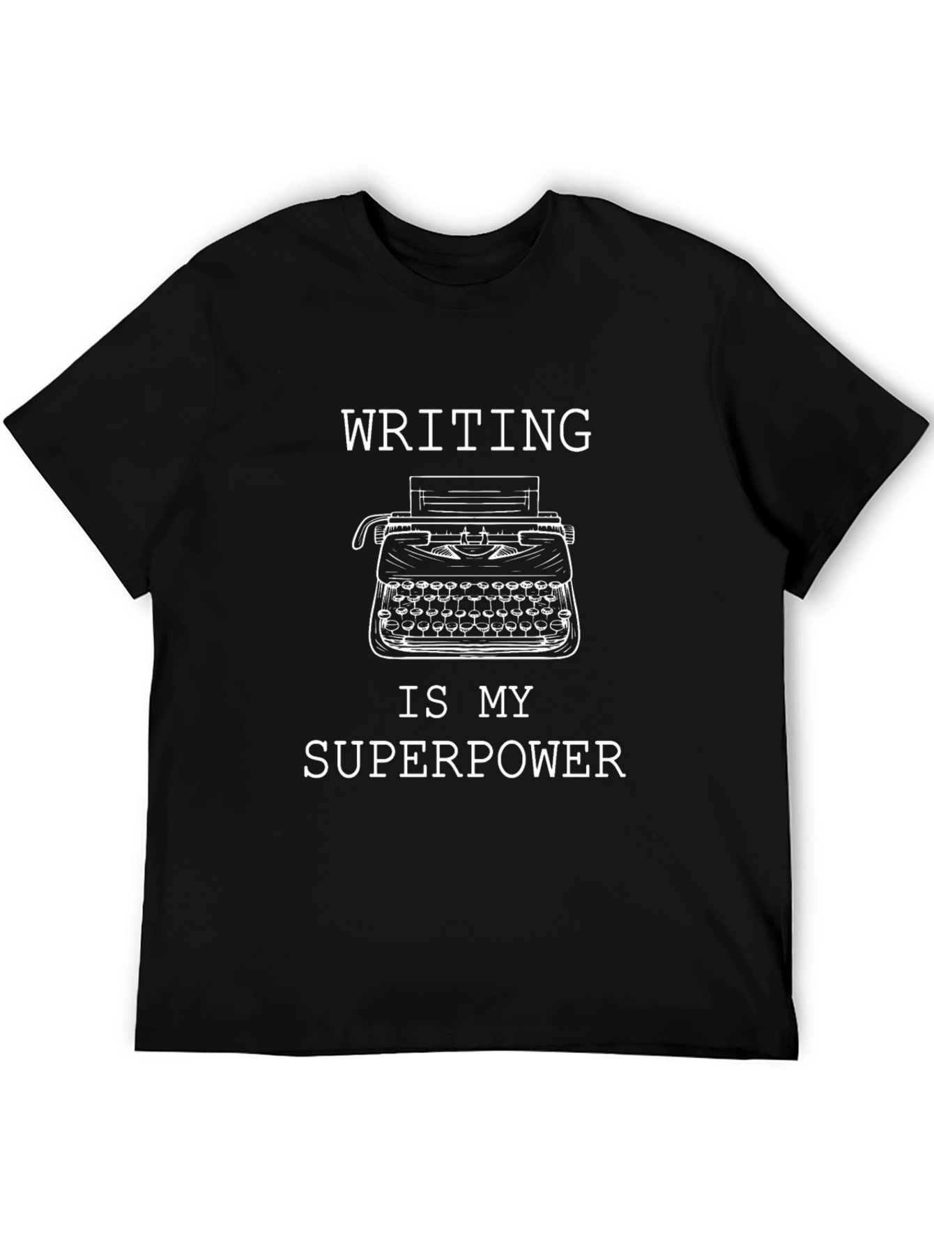 Writing is My Superpower Black Graphic Tee